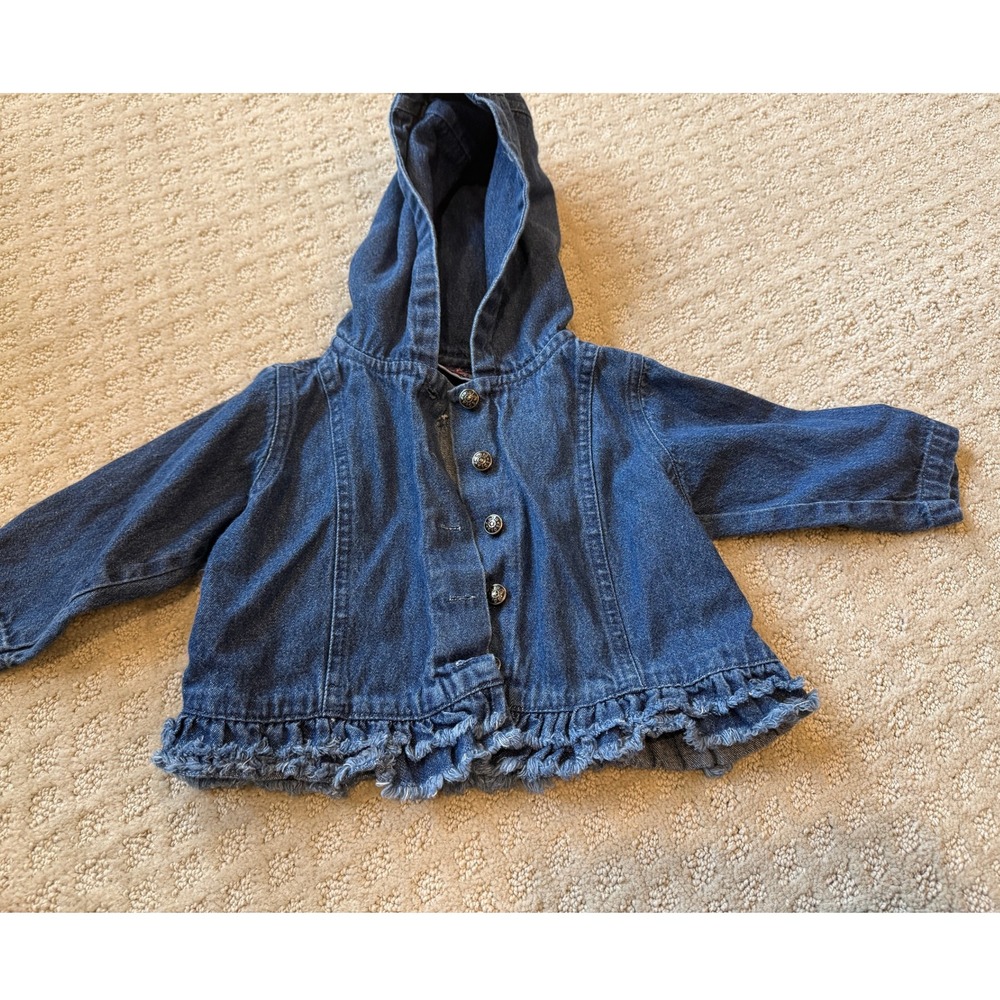 Koala Kids hooded jean jacket size 6 / 9 months cotton